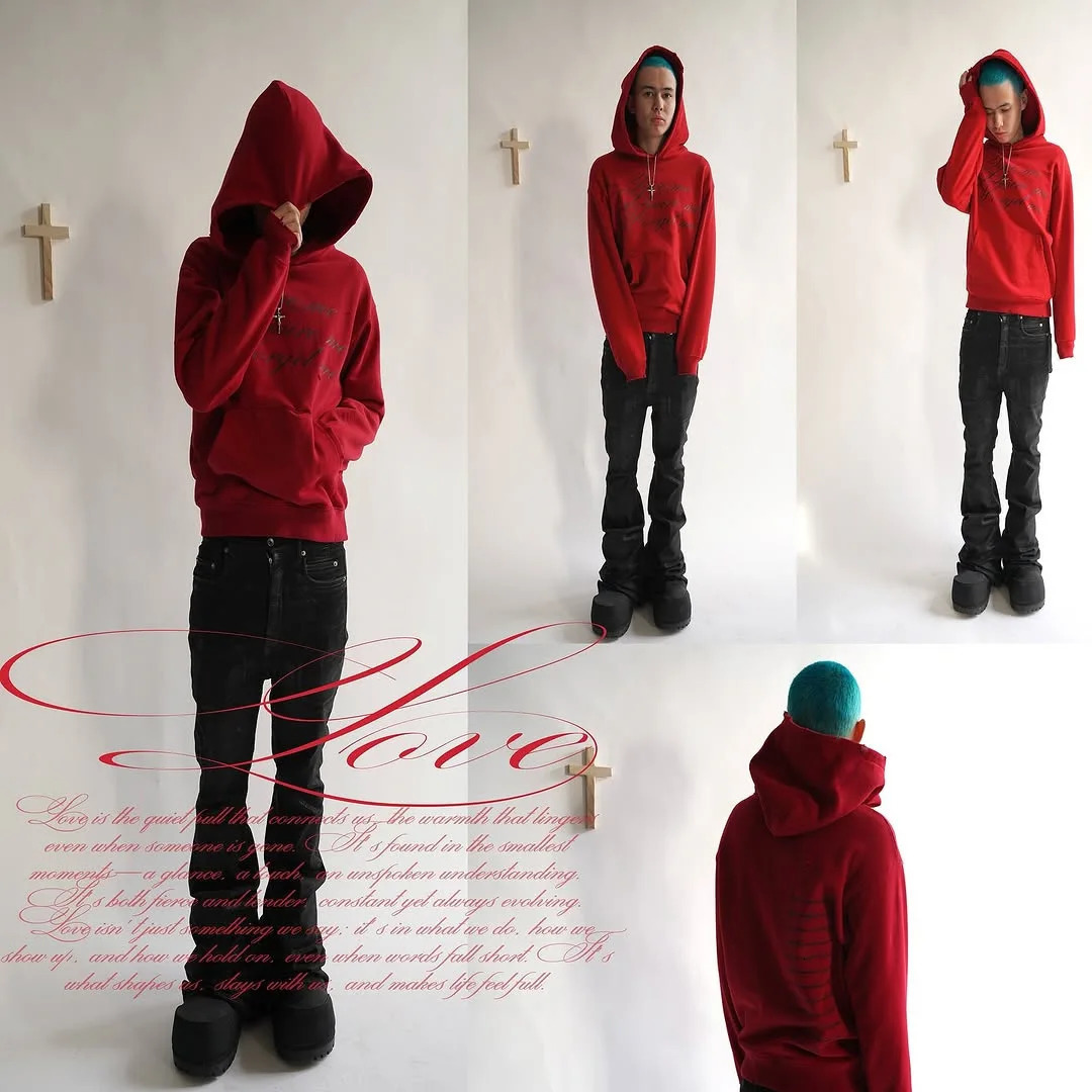 2025 Spring and Autumn Long sleeved Hoodie Dark Retro Punk Printed Coat y2k Street Trendy Ins 251231