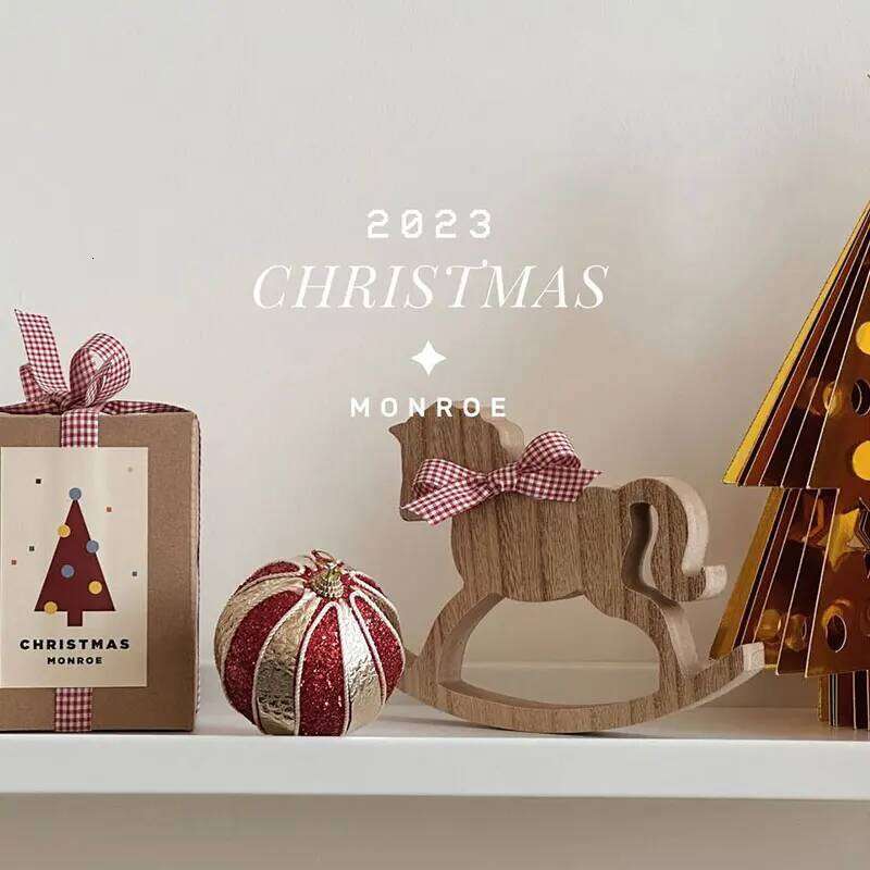 Desktop holiday decoration wooden horse living room restaurant coffee table wood atmosphere small ornaments