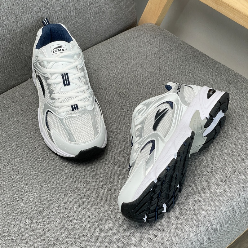 Temai Running Shoes 2026 New Unisex Retro Chunky Sneakers Breathable Mesh Upper White/Gray/Navy Sports Shoes 36-44