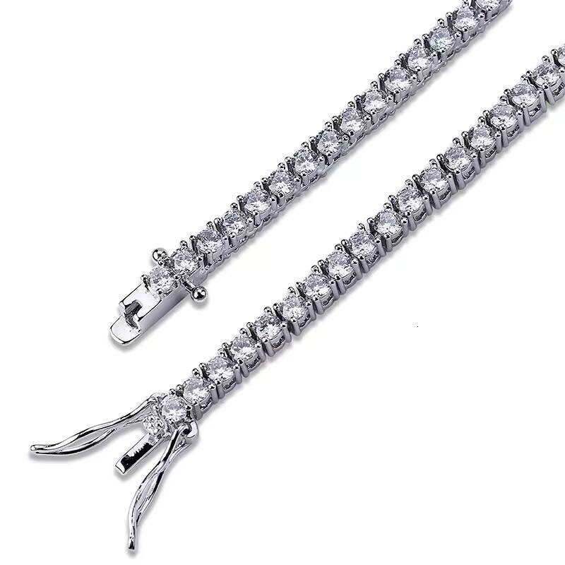 Trendy Jewelry Pass Diamond Tester VVS S925 Sterling Silver 2mm -4mm Chain Moissanite Tennis Bracelet for Men and Women