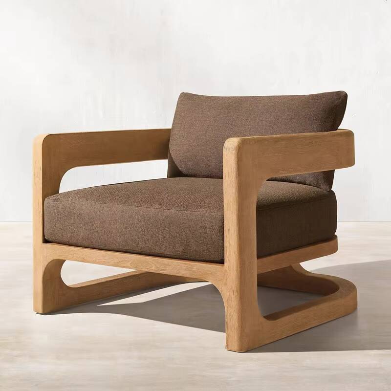 Leisure Courtyard Garden Sofa Set Teak Balcony Villa Nordic Outdoor Distressed Solid