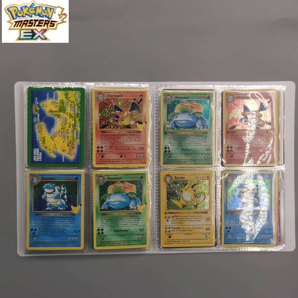 3pcs Pokemon 25Th Anniversary PTCG Charizard Blastoise Flash Game Anime Rare Collection Cards Gift Toys L260114 edec
