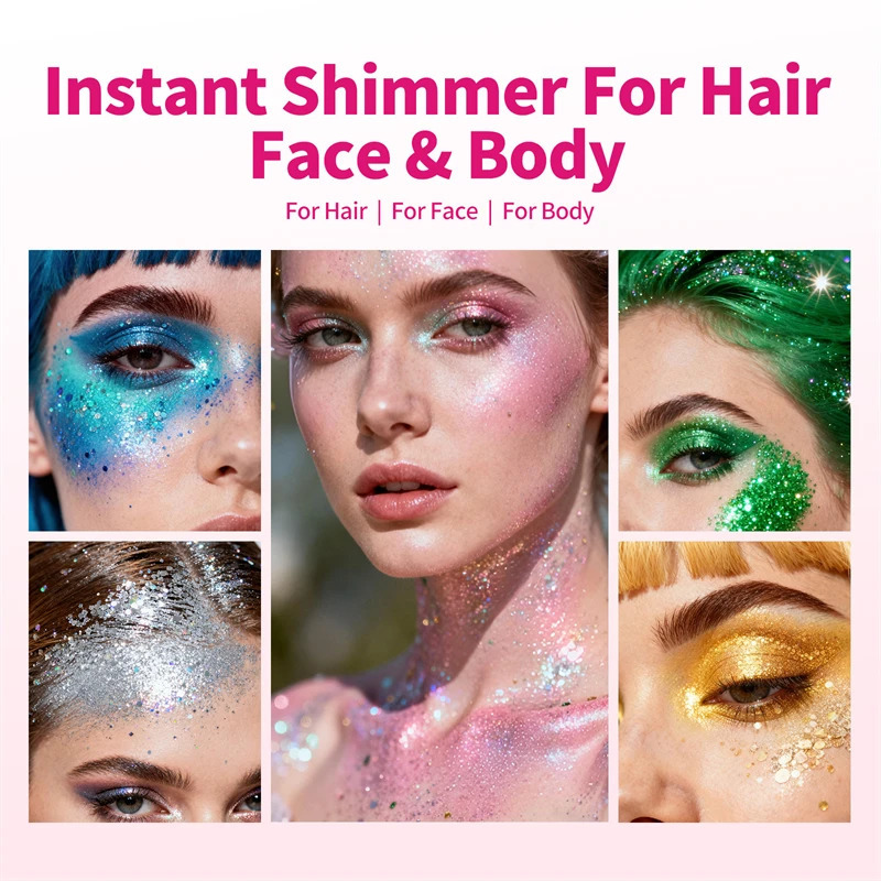 6 Colors Body Glitter Stick Waterproof Long Lasting Sequins Glitter Gel Stick Singer Music Rave Festival Party Christmas Makeup 260113