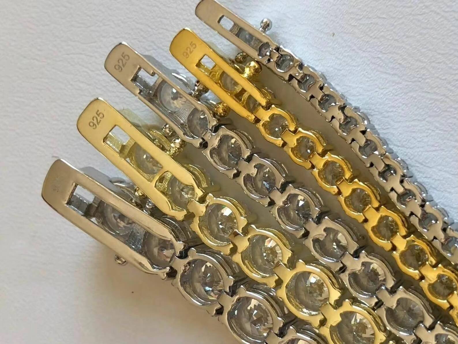 Limited Edition Round Moissanite Diamond Tennis Bracelet With Gold Plated 925 Silver Fine Jewelry For Women At Low Price