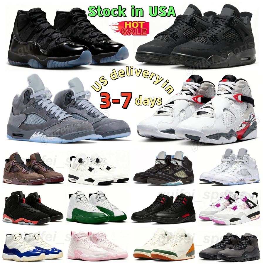 Designer Mens Basketball Shoes 3s 4s 5s 11s 12s 1s Black Cat White Cement Gamma Blue Wolf Grey Cool Grey Valentine Day Bred Women Outdoor Sports Sneakers Size 13