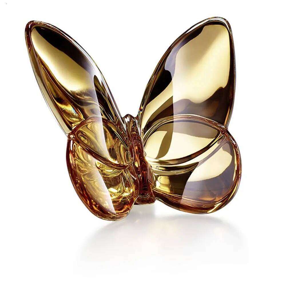Household Ornaments Sparkling Glass Butterfly Figurines Multiple Color Crystal Crafts Reflective Decor for Shelf Tabletop Kitchenware Arrangement
