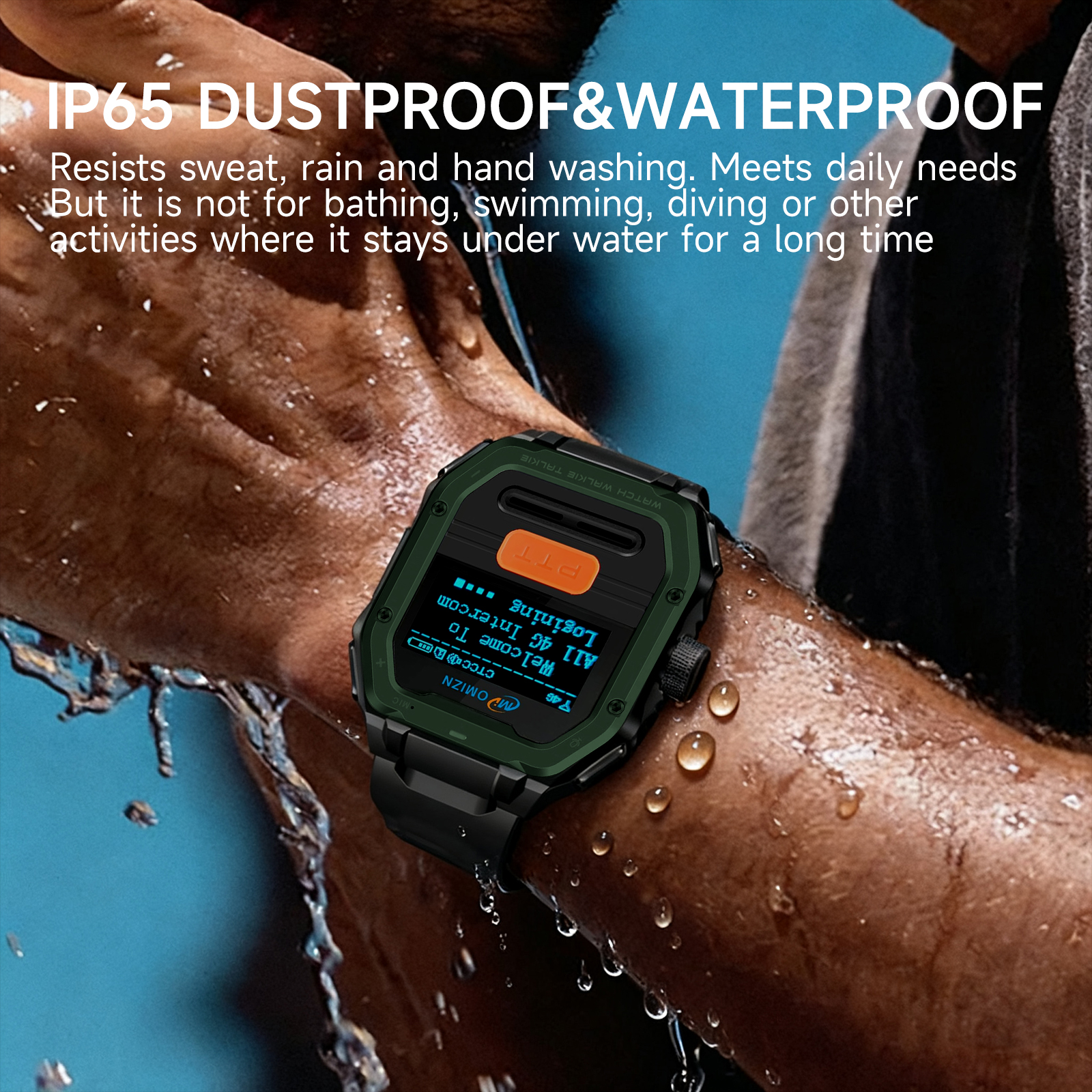 OMIZN GT5 Watch walkie talkie Unlimited Range,4G LTE Long Range Two Way Radio with Pre-installed SIM,Lifetime Free,VOx,AES256 Encryption for Commercia