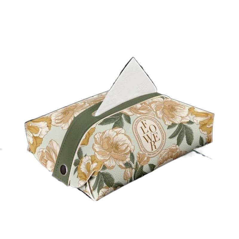 Neoclassical High-Value Floral Car Creative In-Car Portable Armrest Tissue Box