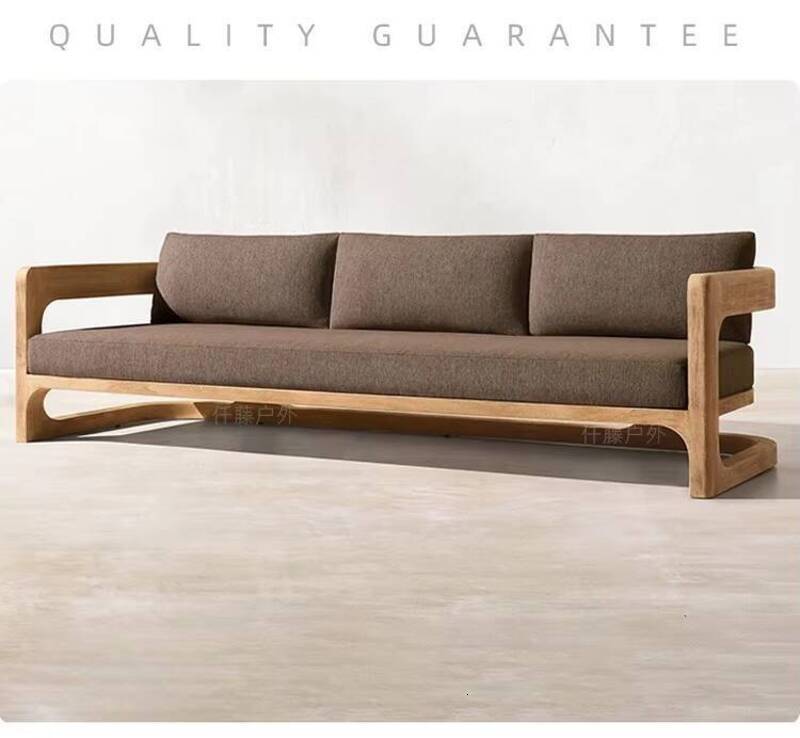 Leisure Courtyard Garden Sofa Set Teak Balcony Villa Nordic Outdoor Distressed Solid