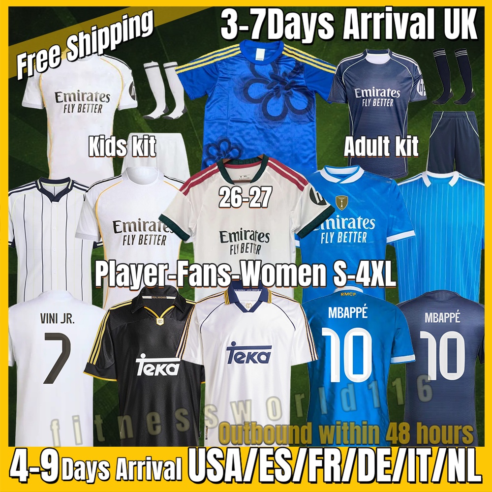 xxxl 4xl 2026 27 MBAPPE BELLINGHAM Spanish soccer Jerseys reAL TRENT 25 26 27 VINI JR CAMAVINGA RODRYGO RUDIGER MODRIC KROOS TCHOUAMENI VALVERDE MEN KIDS shirt