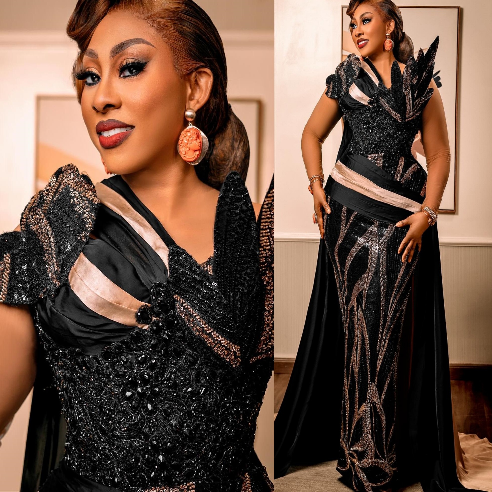 Aso Ebi Black Sheath Prom Dresses 2026 Beaded Crystals Florals Sequined Evening Formal Party Second Birthday Engagement Gowns Dress For Special Occasi