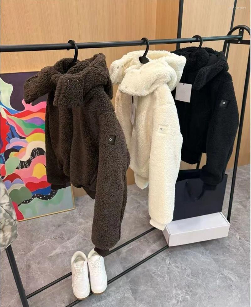 Women's Jackets 2026 Autumn/Winter Lamb Wool Warm Hoodie Short Zipper Long Sleeve Coat