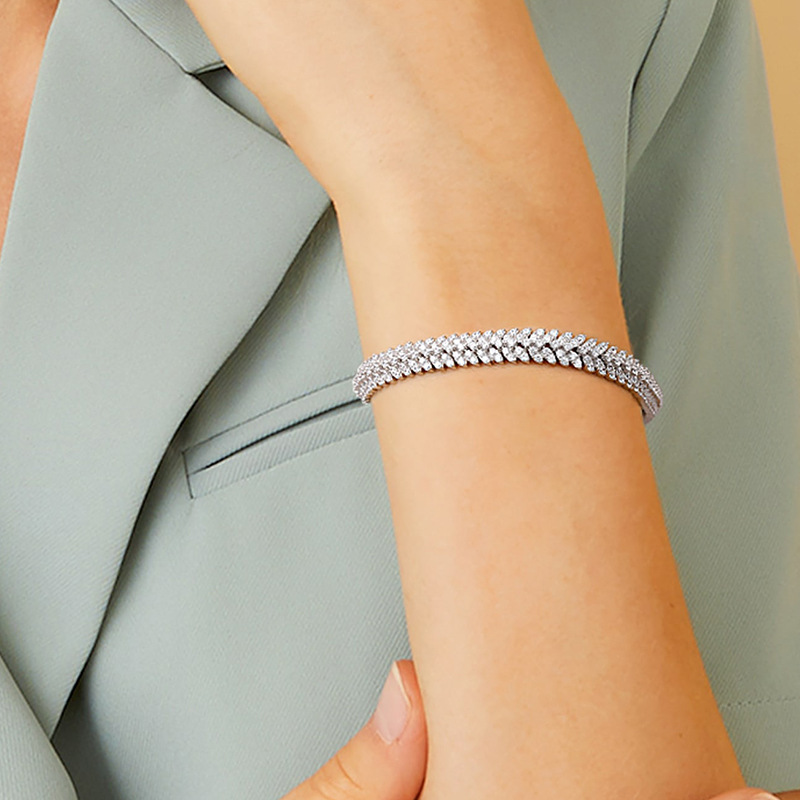 2026 Choucong Wedding Bracelets Sparkling Luxury Jewelry 10KT White Gold Fill Pave White 5A Zircon CZ Diamond Gemstones Party Wheat Women Bangle Lover