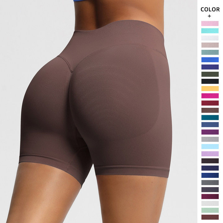 Designer Womens Yoga shorts Seamless three waisted fitness shorts for women high waisted peach hip lifting sports shorts tight fitting quick drying yoga shorts