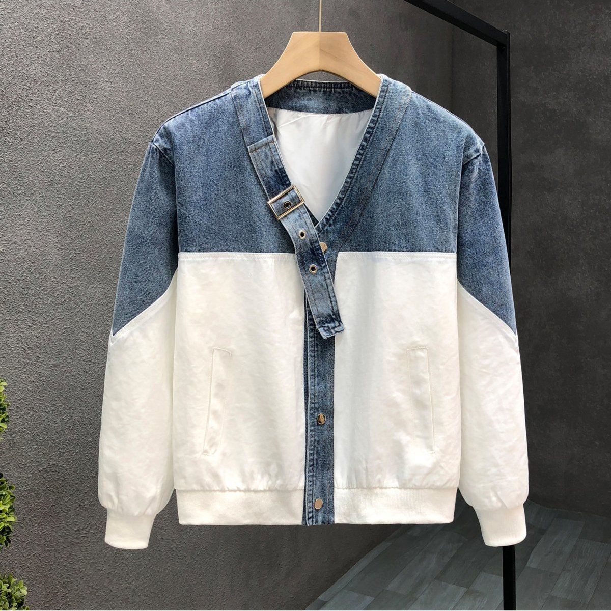 Designer Clothes Pishuai Color-Block Denim Youth Slim Fit Jacket 2025 Luxury Brand Autumn Winter New Men's Fashion Trendy Casual Versatile Coat