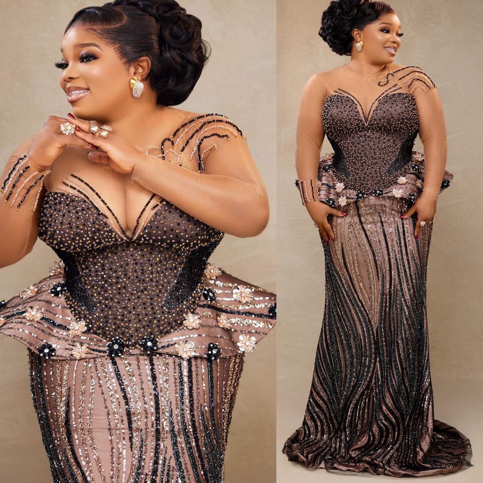 Aso Ebi Nigerian Black Mermaid Prom Dresses 2026 Beaded Illusion Sequined Evening Formal Party Second Birthday Engagement Gowns Dress For Special Occa