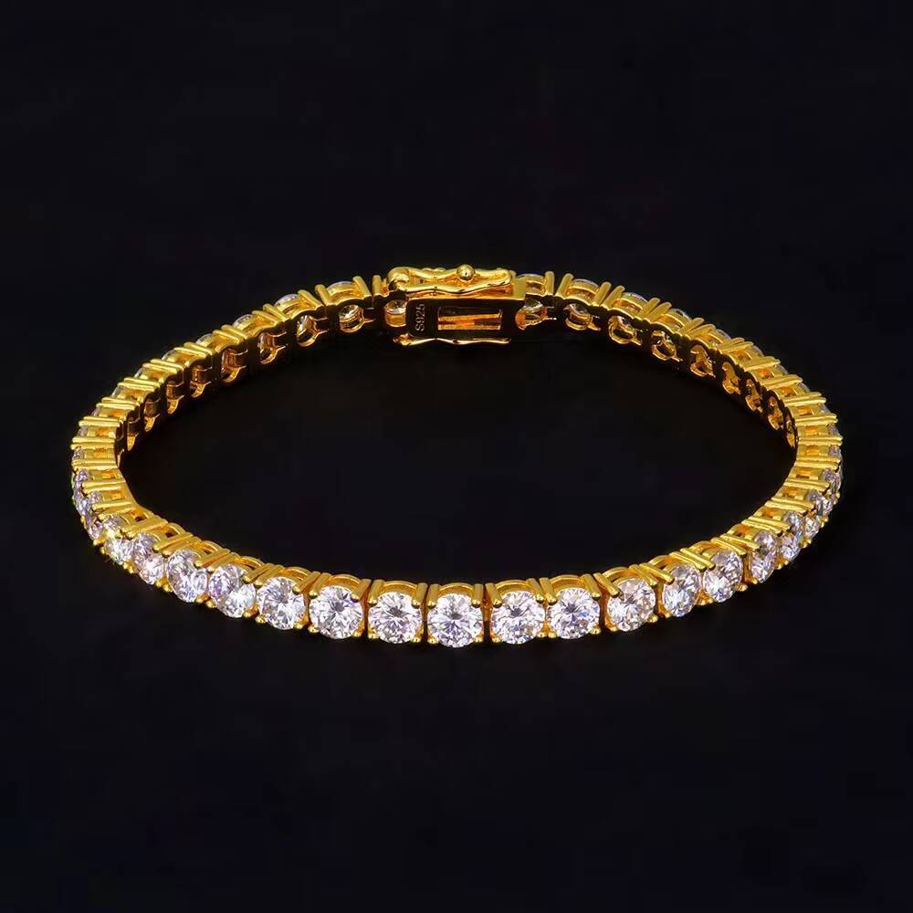 18k Gold Plating VVS Moissanites 925 Sterling Silver Tennis Bracelet Fashion Style Pass Diamond Tester High Quality Hitting