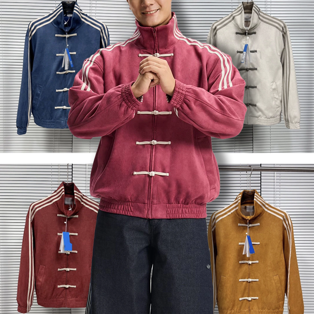 Designer Suede Jackets Men's Originals Trefoil Unisex Casual Retro Trendy Jacket New Year Chinese-style Sportswear Top