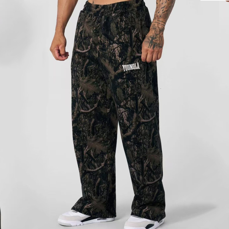 Y2K Streetwear Baggy Pants Camo Pattern Printed Hip Hop Sweat Pants Mens Unisex US Casual Camo Trouser 241011 - view 4