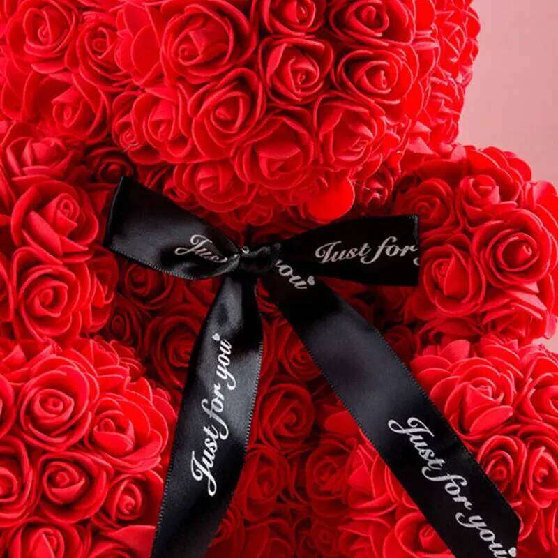 1pc Rose Artificial Foam Flowers Bear Romantic Creative Gifts for Valentines Day Anniversary Wedding Birthday with Box W260114