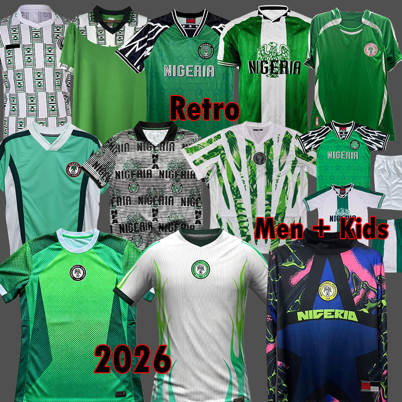 Nigeria Jersey World Cup 2026 Soccer Jersey 1994 96 98 2006 Retro Nigeria Soccer Jersey Starboy vintage OKOCHA OSIMHEN Football Shirt FINIDI goalkeeper Kids Tops
