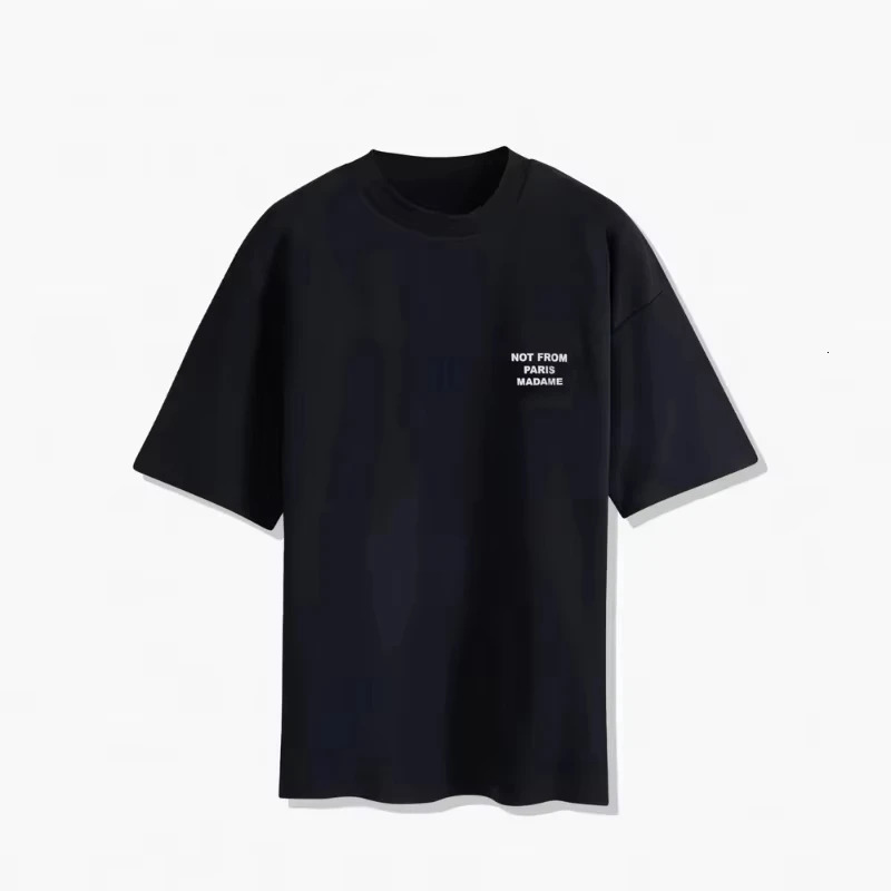 2026 T-Shirt Slogan Black Not From Paris Cotton Short Sleeve T-shirt on Top for men and womens 260109
