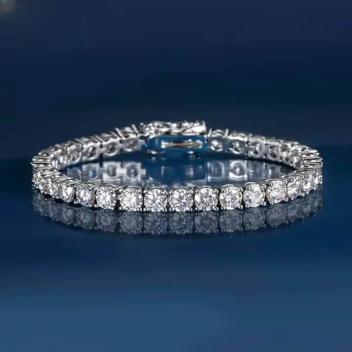 3mm Moissanite Diamond Iced Out Tennis Bracelet Factory Wholesale Gold Plated 925 Silver VVS Men Womens Fine Jewelry
