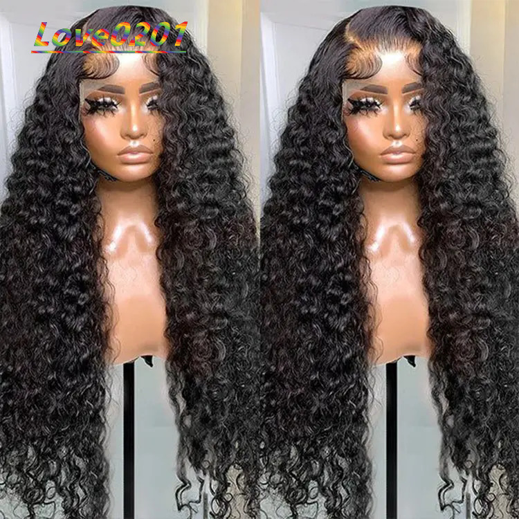 ISEE Long Length Raw Virgin Human Hair Wigs Vendors Black Women Wholesale 13X4 Transparent HD Lace Front Deep Wave Curly Wig