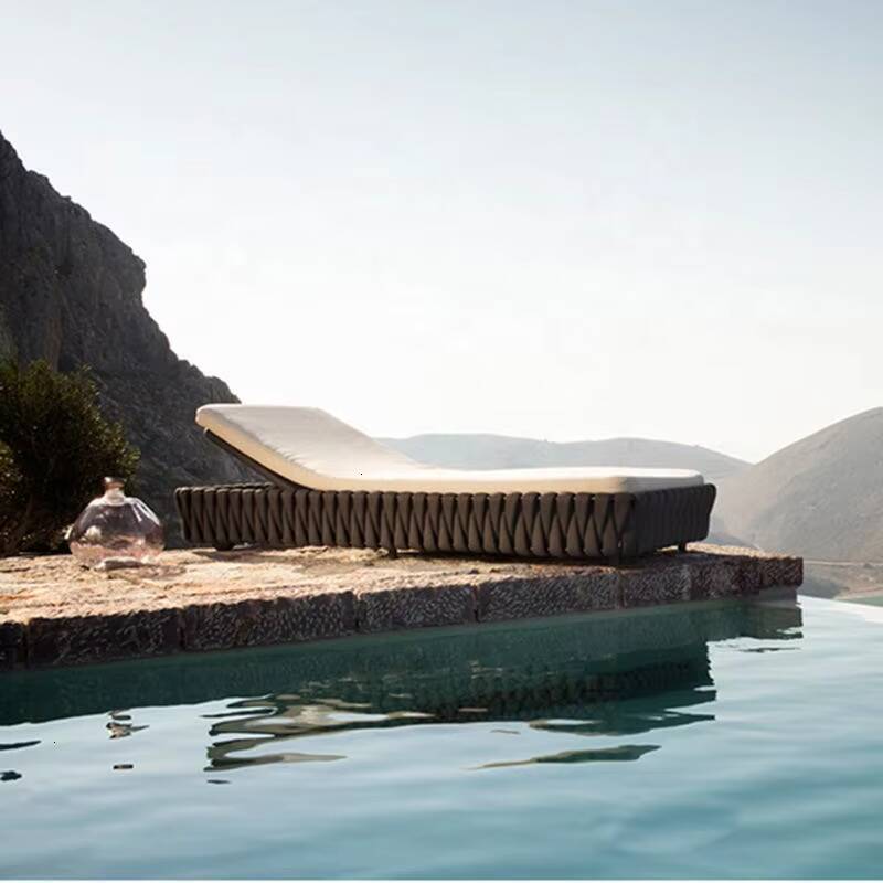 Sunbathing Reclining Chair Hotel Swimming Pool Outdoor Rattan Furniture