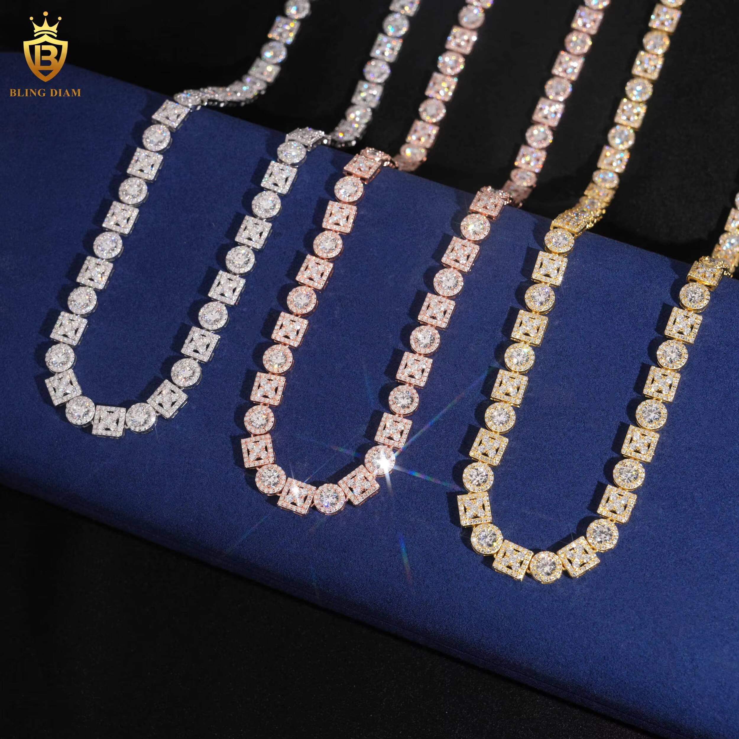 Diamond Bracelet 925 Silver Gold Plated Moissanite Bracelet Tennis Round Brilliant Vvs Moissanite Bracelet Women Men
