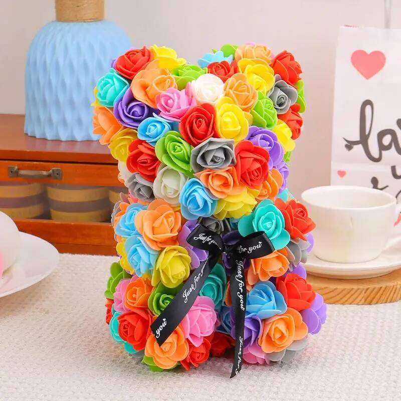 Artificial Flower Rose Bear For Girlfriend Valentines Day Wedding Birthday Christmas Gifts 2025 W260114