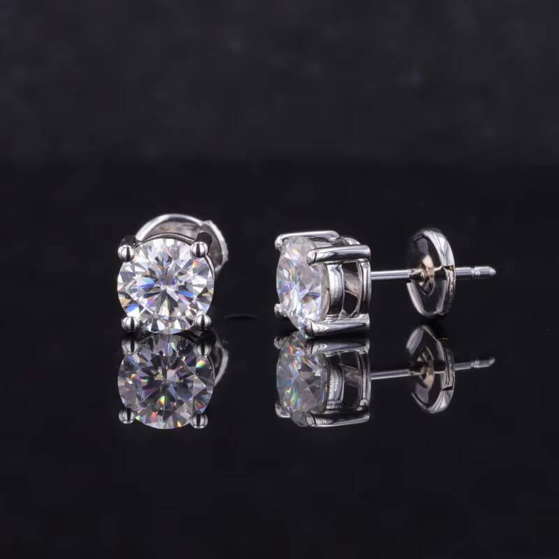 Starsgem Classic Style S925 10K 14K 18K Gold Earrings martini Prongs Setting Woman Fine Jewelry 1ct Moissanite Studs Earring