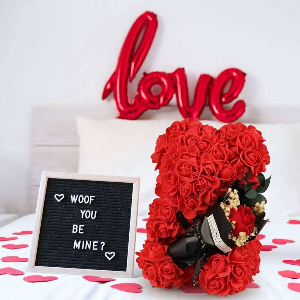 Artificial Gift for Women Christmas Valentine's Day Birthday Anniversary Rose Flower Teddy Bear Wedding Party W260114