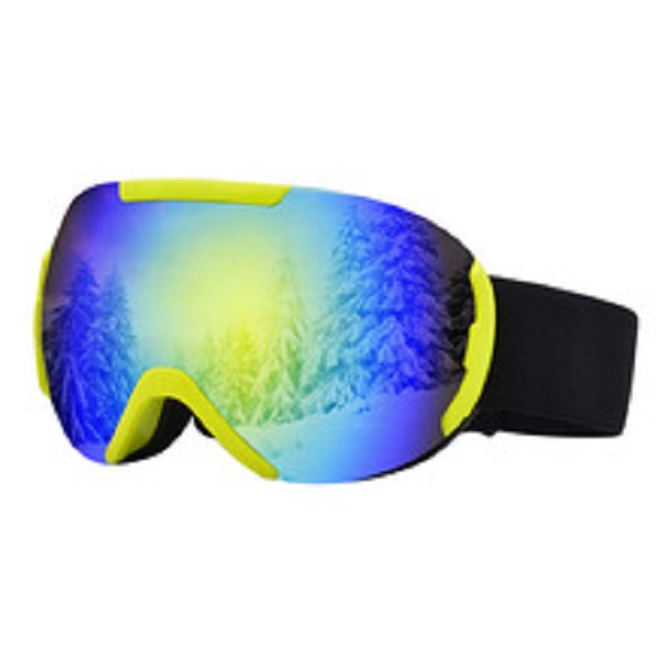 Snow skiing goggles with double-layer anti-fog feature for wide-angle vision, spherical shape, ski mountaineering protective goggles, skiing equipment