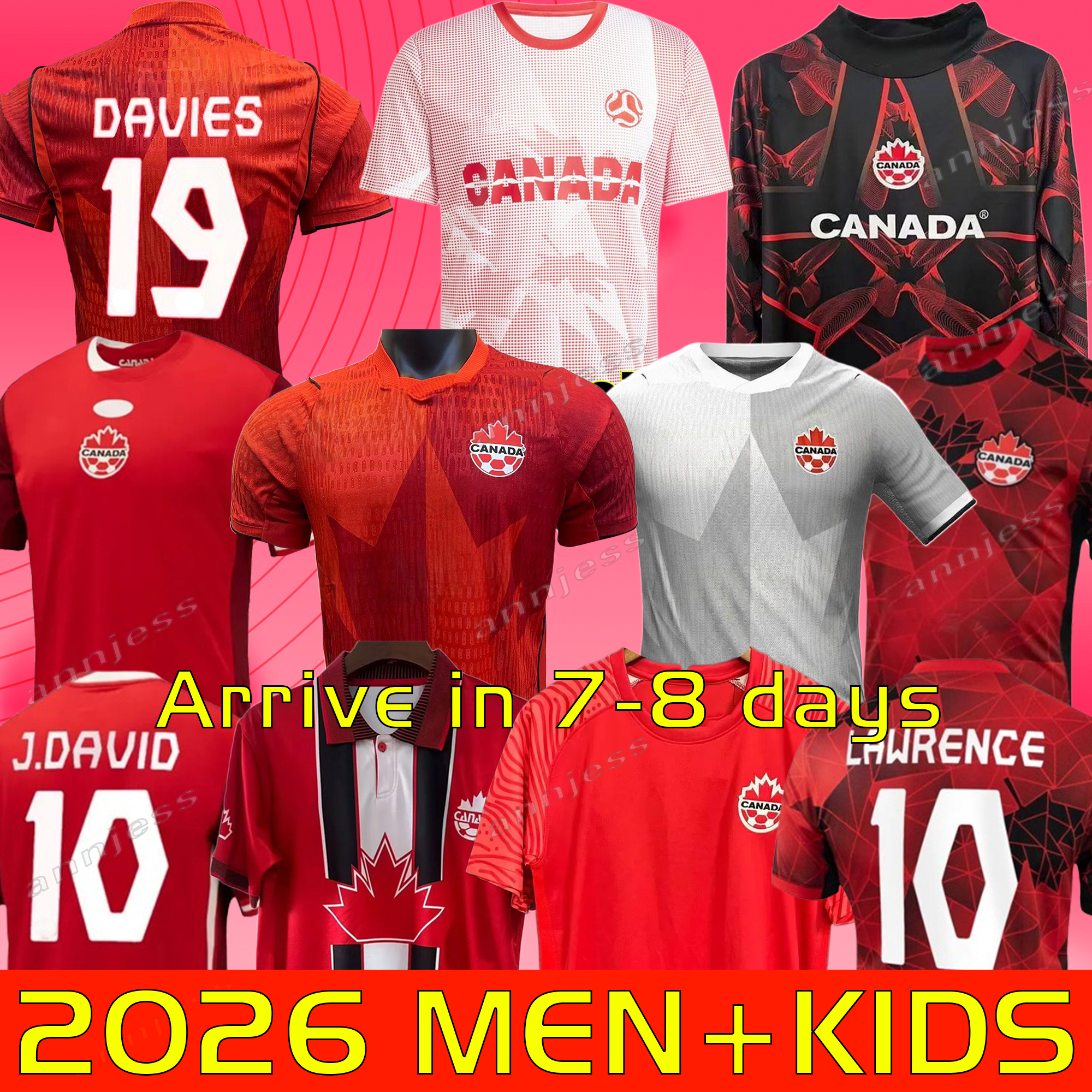 2026 2026 Canada Soccer Jerseys Maillot De Foot Kids Kit J.DAVID JOHNSTON 25 26 Football Shirt Men's National Team Men's 23/24 SINCLAIR FLEMING BUCHANAN DAVID MILLER