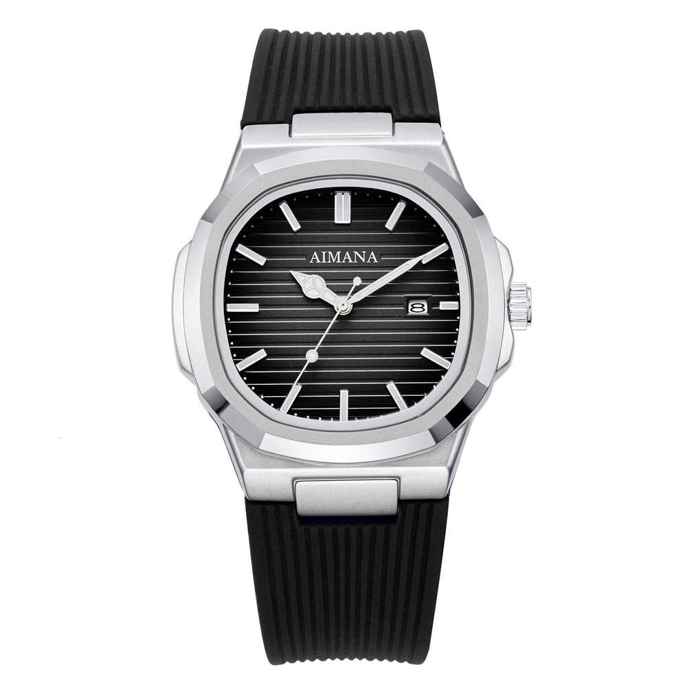 watch Silicone Strap Square Men's Calendar Watch Luminous Quartz Wristwatch combining functionality and practicality with fashion