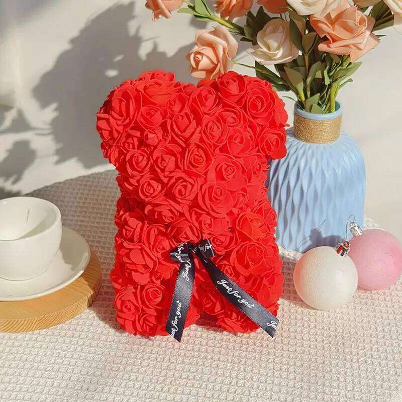 Artificial Flower Rose Bear For Girlfriend Valentines Day Wedding Birthday Christmas Gifts 2025 W260114