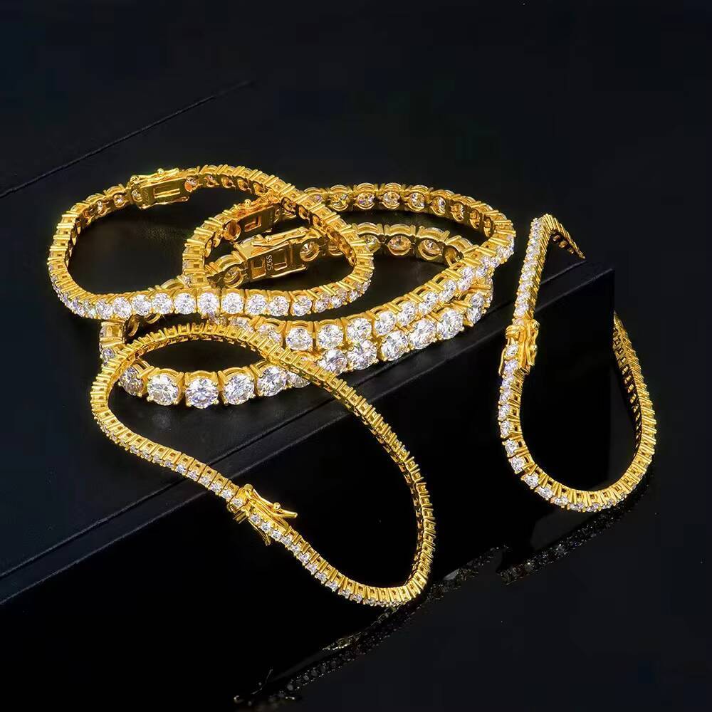 18k Gold Plating VVS Moissanites 925 Sterling Silver Tennis Bracelet Fashion Style Pass Diamond Tester High Quality Hitting
