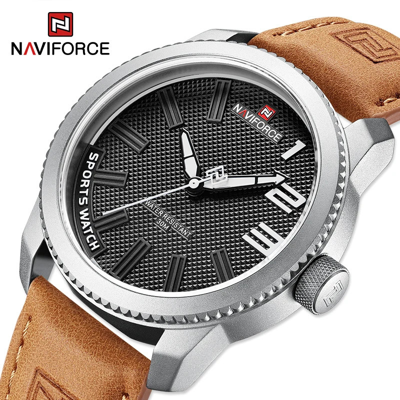 Original NAVIFORCE Watch For Men Quartz Sport Waterproof Clock Fashion High Quality Male Leather Wrist watch 260114
