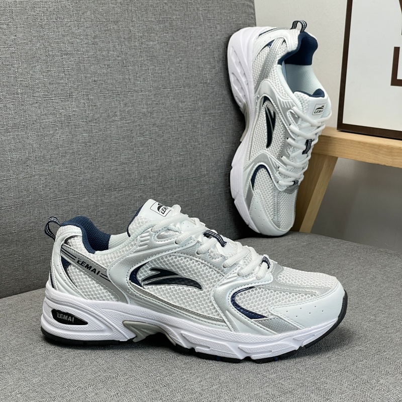 Temai Running Shoes 2026 New Unisex Retro Chunky Sneakers Breathable Mesh Upper White/Gray/Navy Sports Shoes 36-44