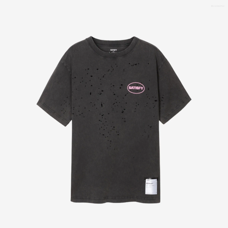 Men's T Shirts Faionable Retro Dyeing Round Ne Ort Sve Pure Cotton Print T-irt Youth Casual Summer Top Trendy Brand SATISFY
