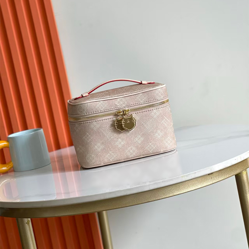 Women Designer Cosmetic Bags Cases 10A Real Leather Handbag Designer Bag Travel Wash Bag Purse Makeup Toiletries Case Large Capacity Luxury Clutch Multi-function