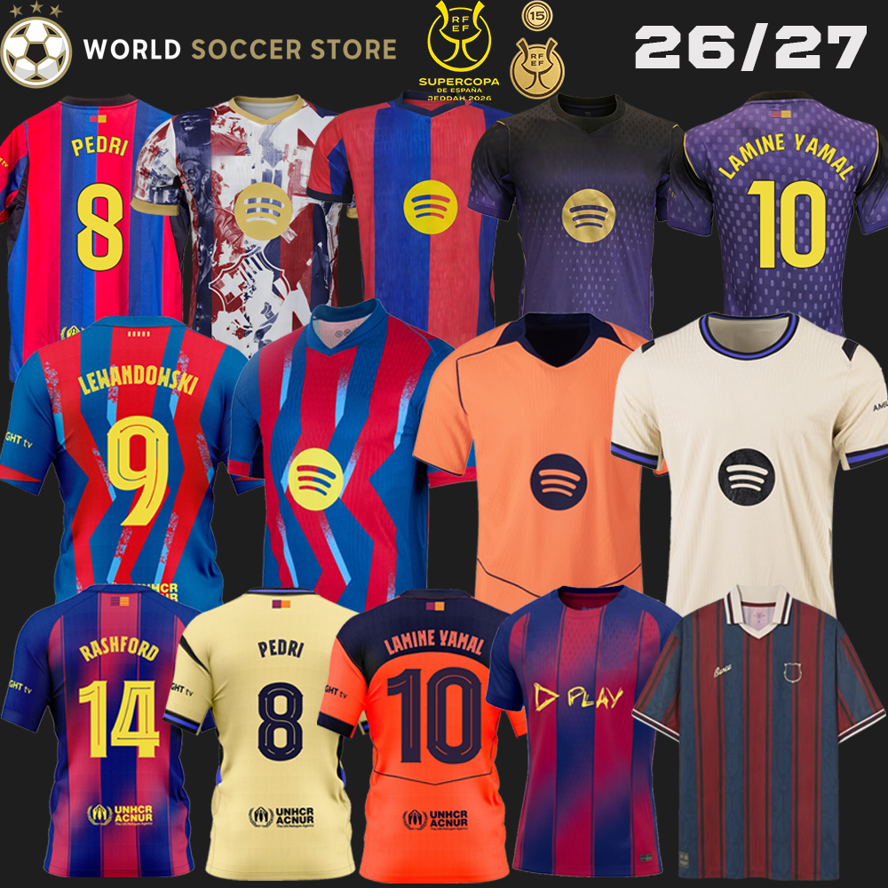 2026 Supercopa de espana champions Patch Barcelona soccer jerseyS PEDRI GAVI camiseta de futbol LAMINE YAMAL 2025 26 RASHFORD barcalona fourth football shirt kids