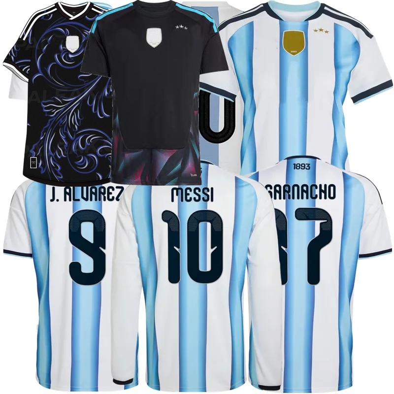 Argentina Soccer Jerseys 2024 2025 2026 MESSIS E.FERNANDEZ J.ALVAREZ NICO PAZ DYBALA DI MARIA DE PAUL MAC ALLISTER E.MARTINEZ MASTANTUONO 50TH football men kids shirts
