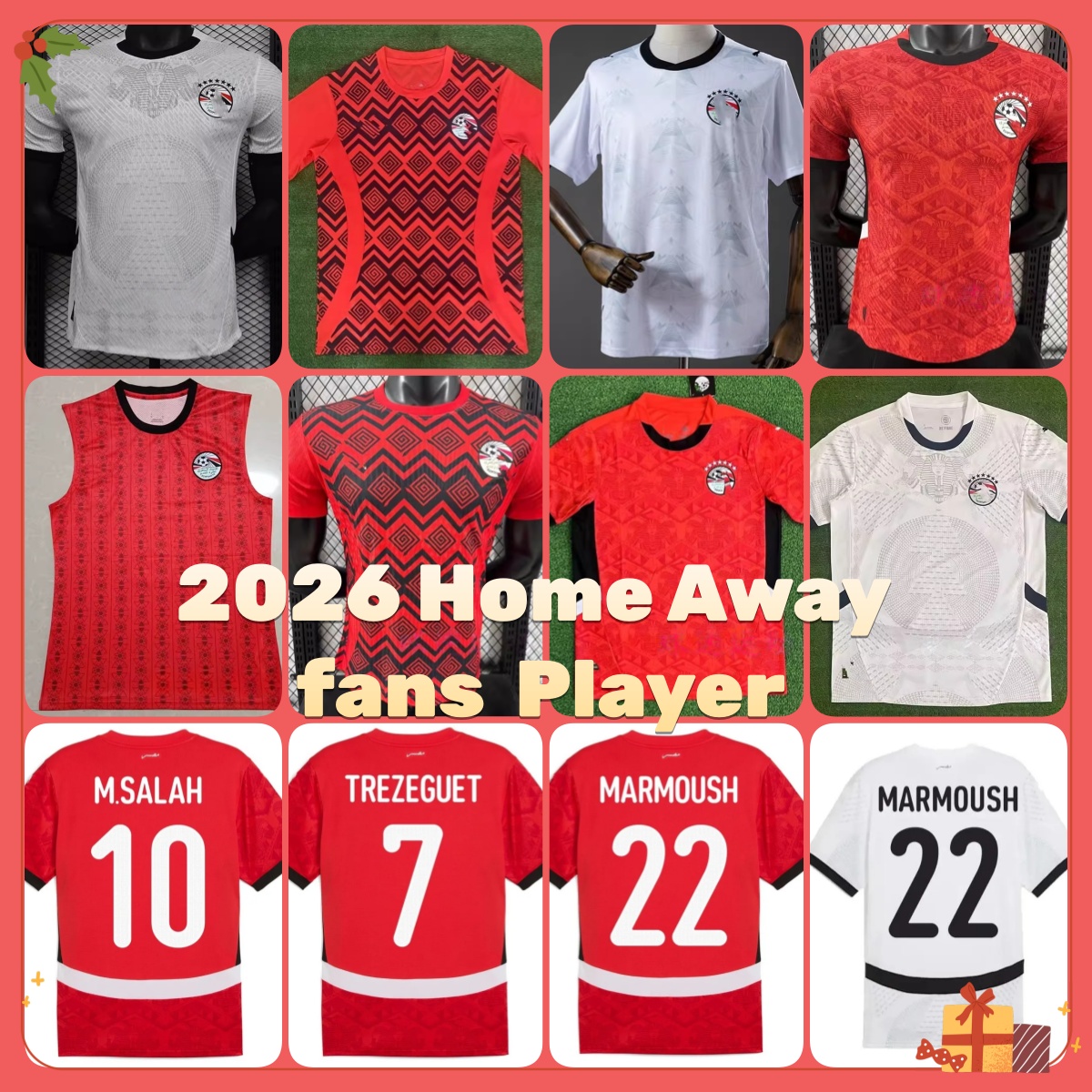 25 26 AL AhLy EgYpT Mens Soccer Jerseys TREZEGUET R.SLIM E.ASHOUR H.ELSHAHAT M.ATTIA O.KAMAL Home Away Football Shirts Short Sleeve Uniforms