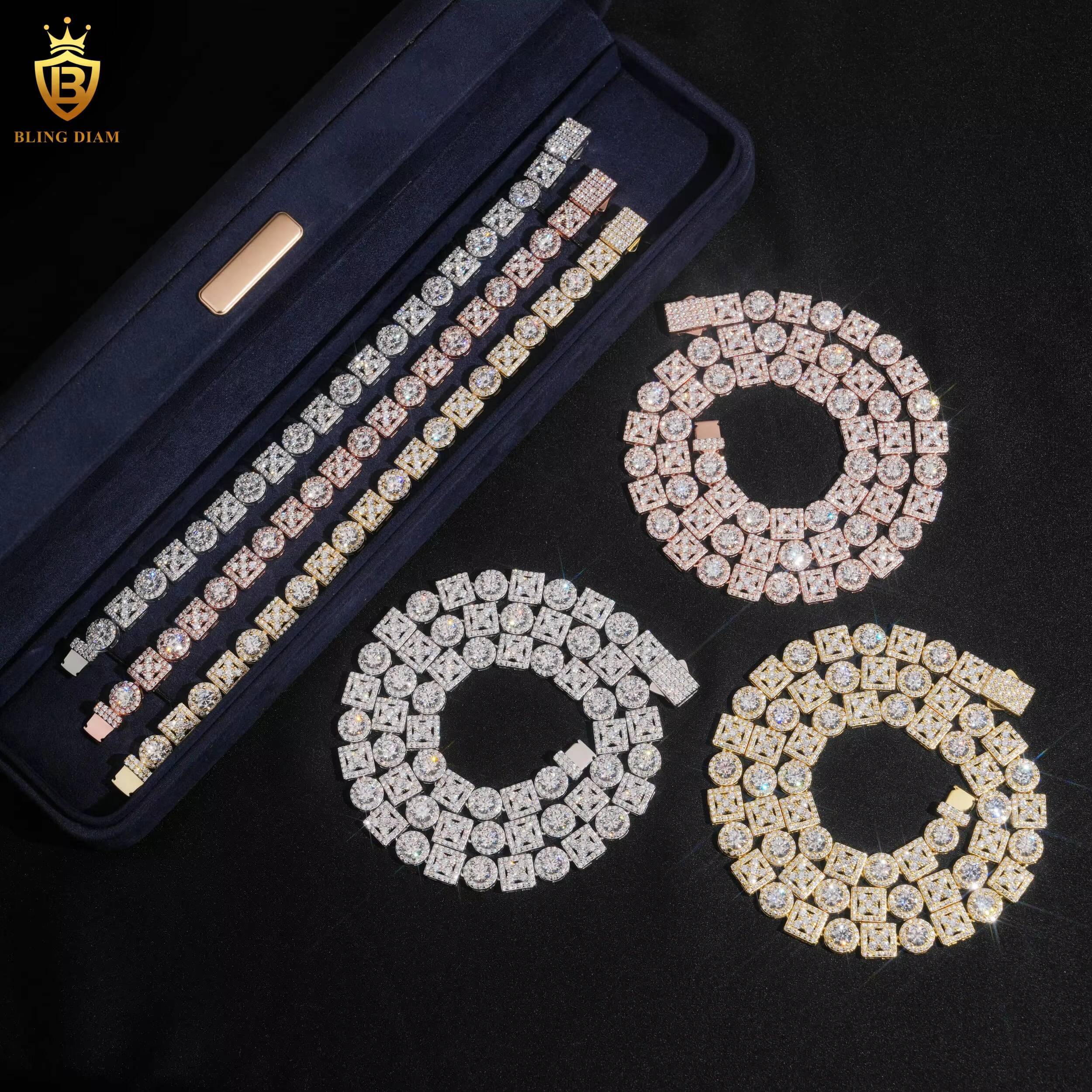 Diamond Bracelet 925 Silver Gold Plated Moissanite Bracelet Tennis Round Brilliant Vvs Moissanite Bracelet Women Men