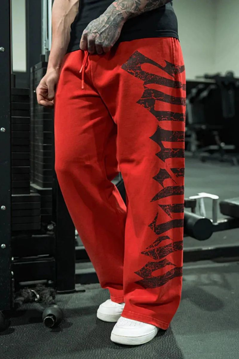 Young American trendy sweatpants collaboration anime joggers cotton terry print wideleg casual pants hiphop street 260109