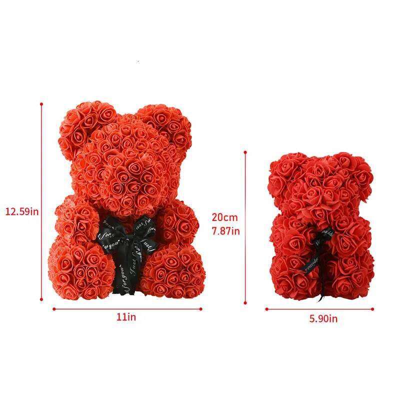Girlfriend Gifts 25cm/40cm Soap Foam Teddy Rose Bear Artificial Flowers Wedding Birthday Valentines Gift for Women W260114