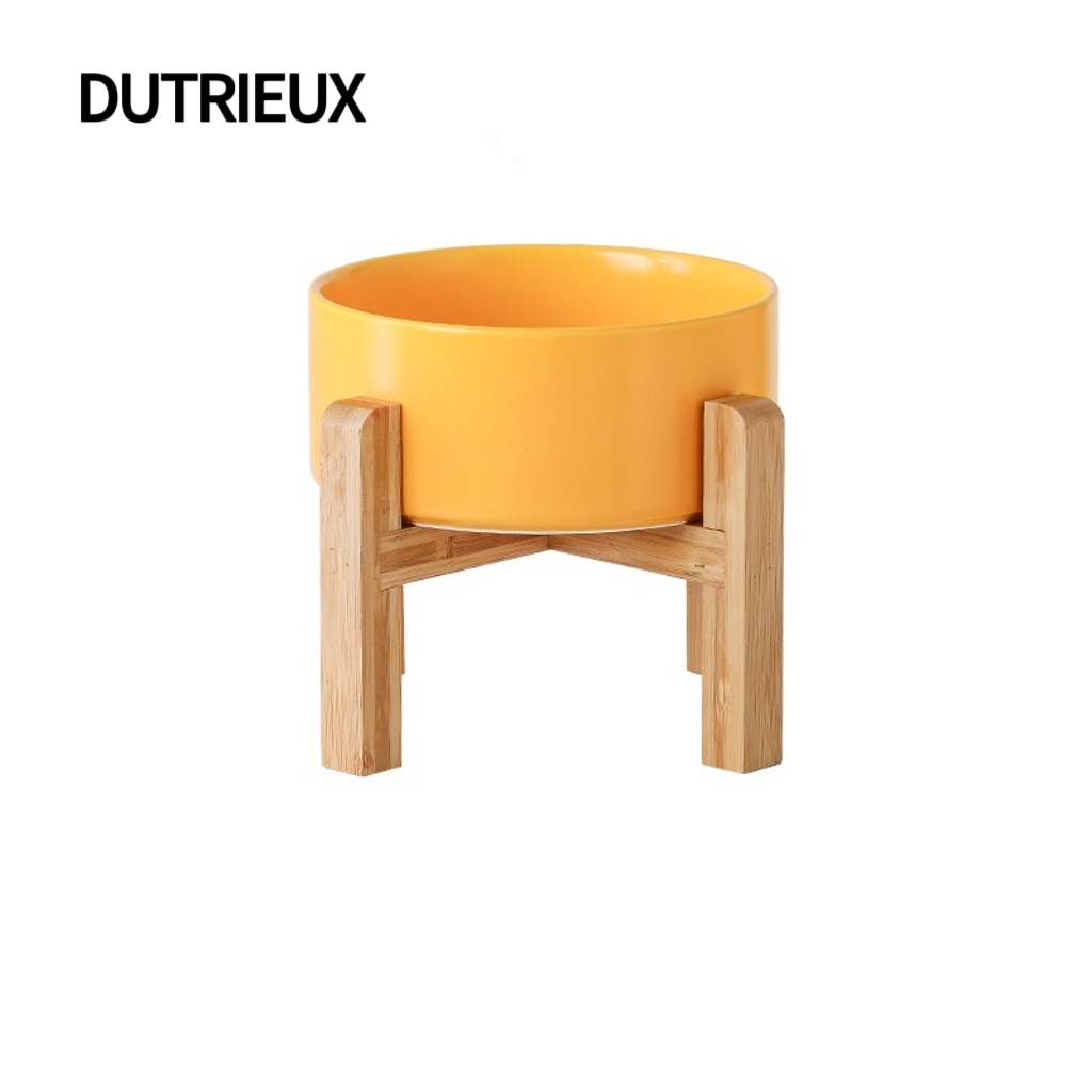 H2316 Custom ceramic cat bowls, high-legged neck-protecting, anti-tipping food bowls, pet gift customization and wholesale.