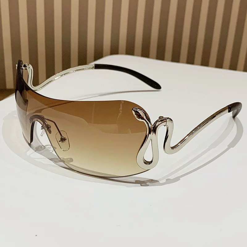 New Frameless Integrated European Designer Sunglasses Fashionable Luxury Glasses Women's Sunglasses Men's Glasses Personalized Trend High-en